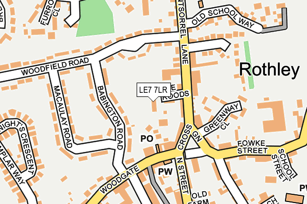 LE7 7LR map - OS OpenMap – Local (Ordnance Survey)
