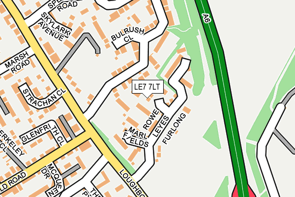 LE7 7LT map - OS OpenMap – Local (Ordnance Survey)