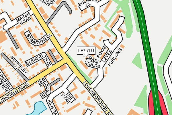 LE7 7LU map - OS OpenMap – Local (Ordnance Survey)