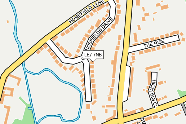 LE7 7NB map - OS OpenMap – Local (Ordnance Survey)