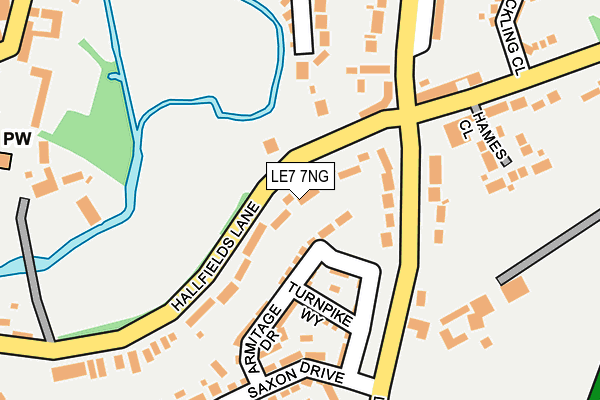 LE7 7NG map - OS OpenMap – Local (Ordnance Survey)
