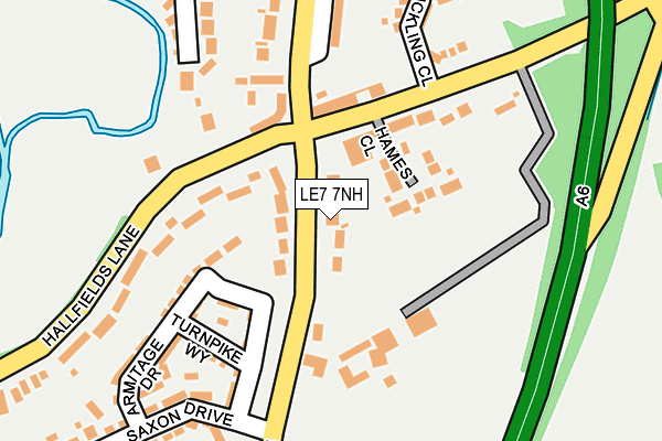 LE7 7NH map - OS OpenMap – Local (Ordnance Survey)