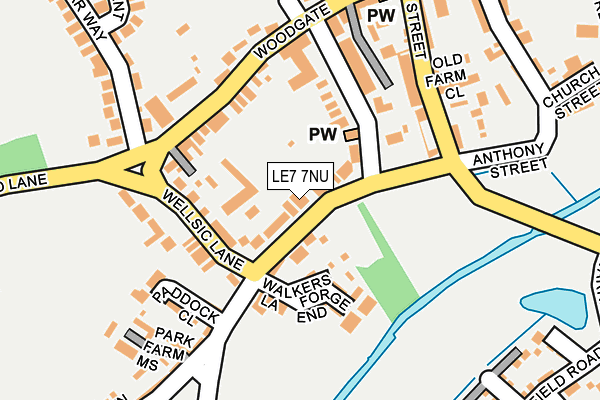 LE7 7NU map - OS OpenMap – Local (Ordnance Survey)
