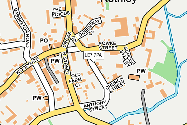 LE7 7PA map - OS OpenMap – Local (Ordnance Survey)