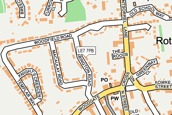 LE7 7PB map - OS OpenMap – Local (Ordnance Survey)