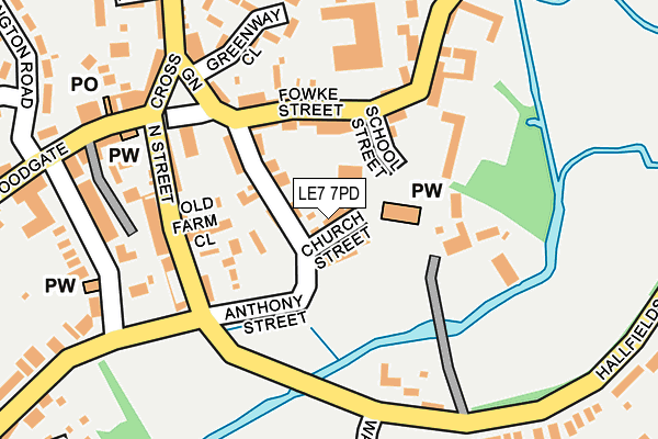 LE7 7PD map - OS OpenMap – Local (Ordnance Survey)