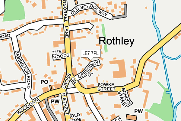 LE7 7PL map - OS OpenMap – Local (Ordnance Survey)