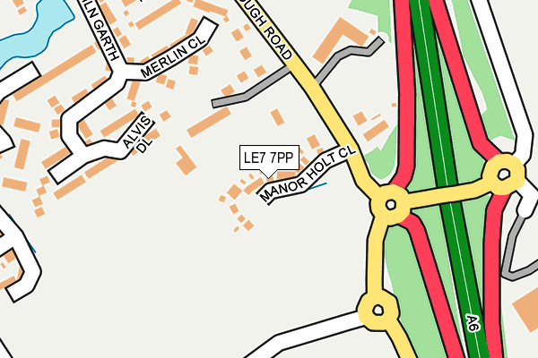 LE7 7PP map - OS OpenMap – Local (Ordnance Survey)