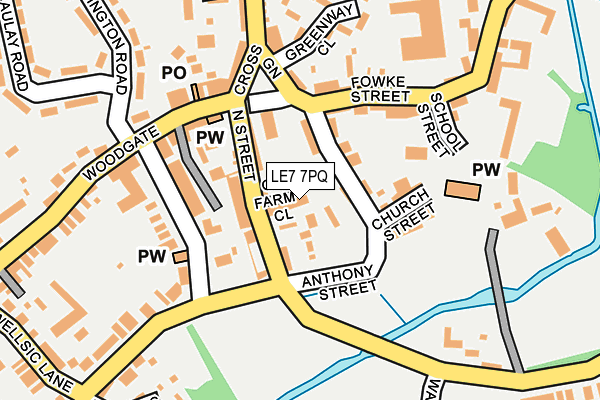 LE7 7PQ map - OS OpenMap – Local (Ordnance Survey)