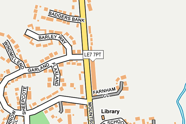 LE7 7PT map - OS OpenMap – Local (Ordnance Survey)