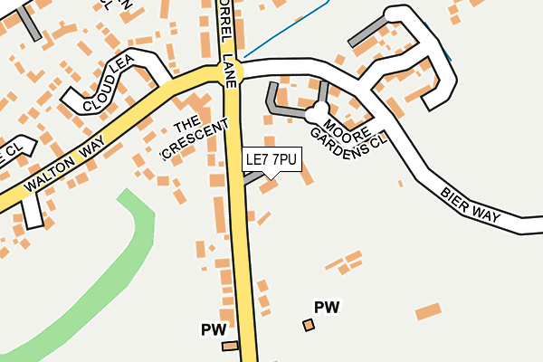 LE7 7PU map - OS OpenMap – Local (Ordnance Survey)