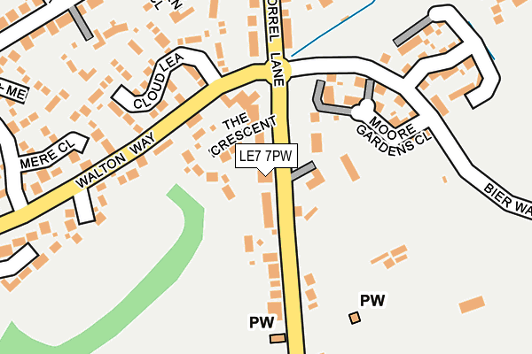LE7 7PW map - OS OpenMap – Local (Ordnance Survey)