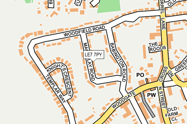 LE7 7PY map - OS OpenMap – Local (Ordnance Survey)