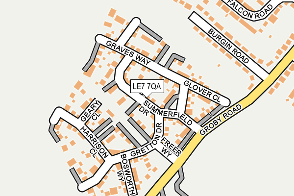 LE7 7QA map - OS OpenMap – Local (Ordnance Survey)