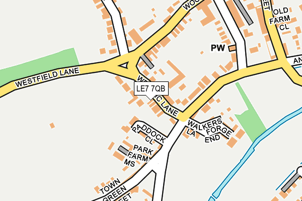 LE7 7QB map - OS OpenMap – Local (Ordnance Survey)