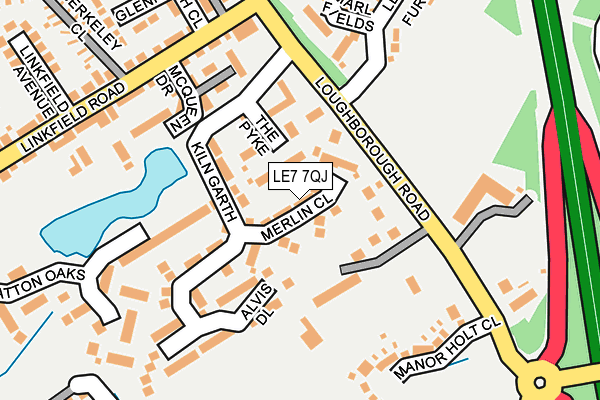 LE7 7QJ map - OS OpenMap – Local (Ordnance Survey)