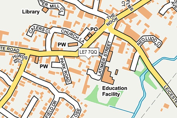LE7 7QQ map - OS OpenMap – Local (Ordnance Survey)