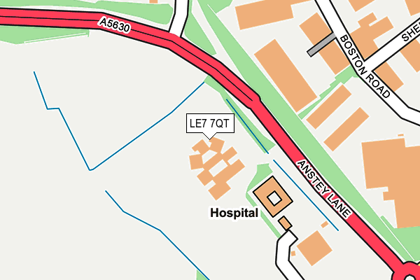 LE7 7QT map - OS OpenMap – Local (Ordnance Survey)