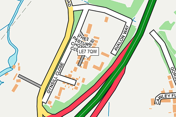 LE7 7QW map - OS OpenMap – Local (Ordnance Survey)