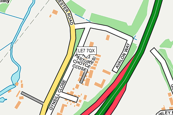 LE7 7QX map - OS OpenMap – Local (Ordnance Survey)