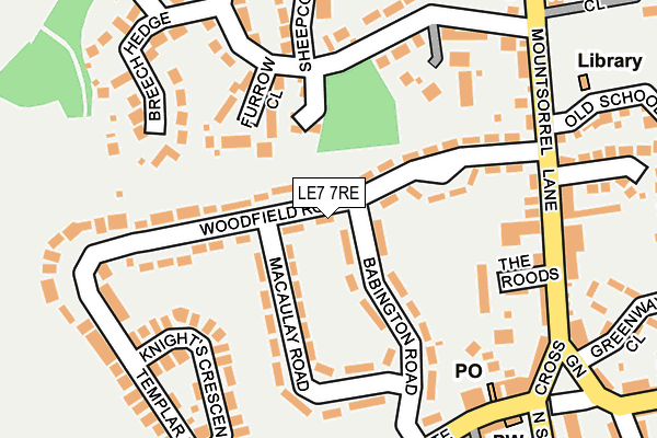 LE7 7RE map - OS OpenMap – Local (Ordnance Survey)