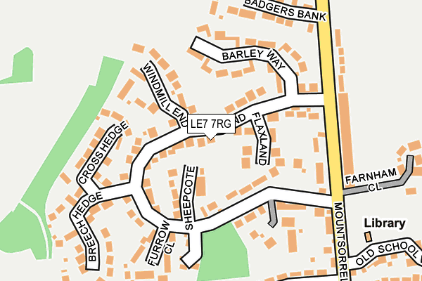 LE7 7RG map - OS OpenMap – Local (Ordnance Survey)