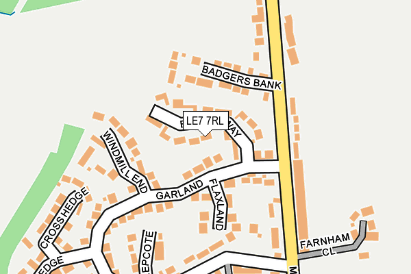 LE7 7RL map - OS OpenMap – Local (Ordnance Survey)