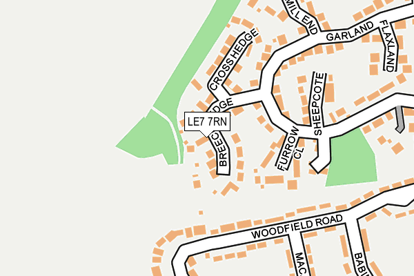 LE7 7RN map - OS OpenMap – Local (Ordnance Survey)