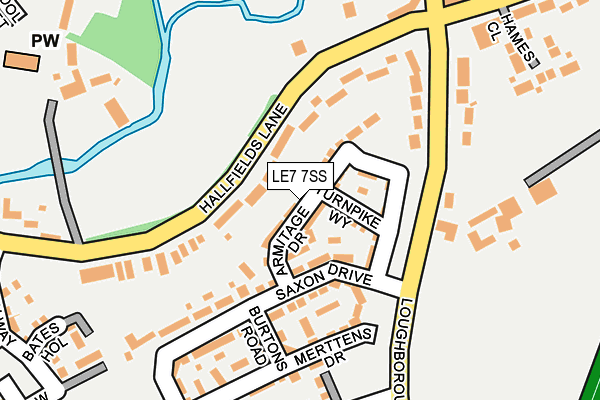 LE7 7SS map - OS OpenMap – Local (Ordnance Survey)