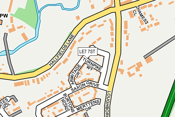 LE7 7ST map - OS OpenMap – Local (Ordnance Survey)