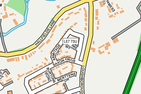 LE7 7SU map - OS OpenMap – Local (Ordnance Survey)