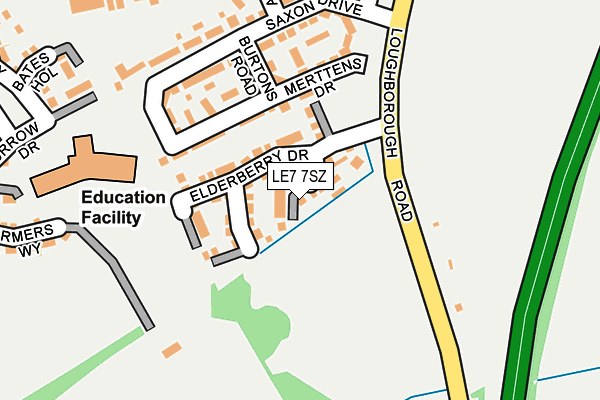 LE7 7SZ map - OS OpenMap – Local (Ordnance Survey)