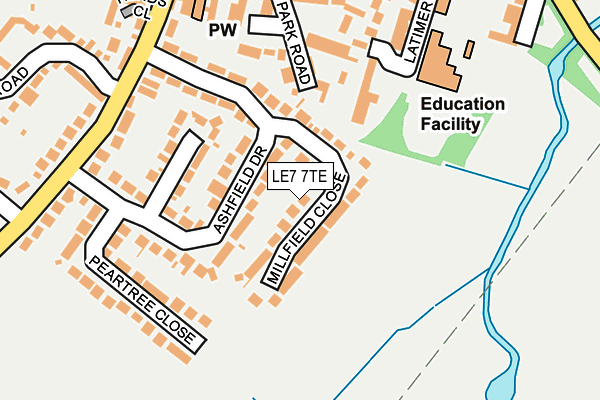 LE7 7TE map - OS OpenMap – Local (Ordnance Survey)