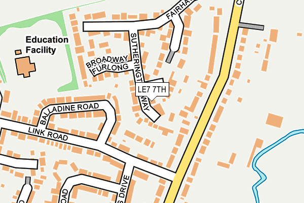 LE7 7TH map - OS OpenMap – Local (Ordnance Survey)