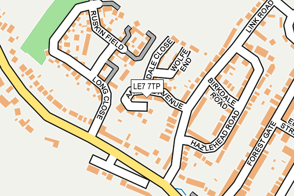 LE7 7TP map - OS OpenMap – Local (Ordnance Survey)