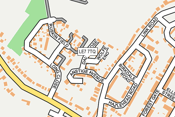 LE7 7TQ map - OS OpenMap – Local (Ordnance Survey)