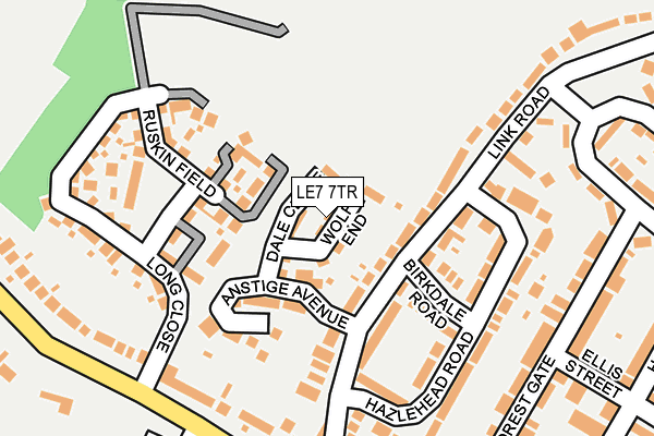 LE7 7TR map - OS OpenMap – Local (Ordnance Survey)