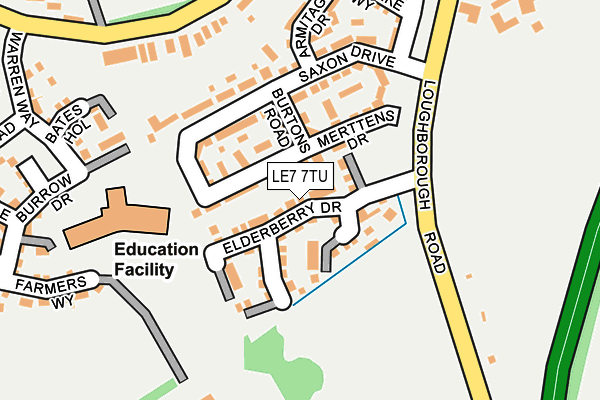 LE7 7TU map - OS OpenMap – Local (Ordnance Survey)