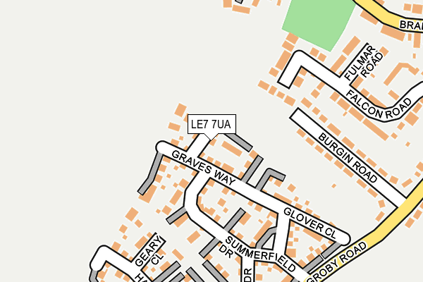 LE7 7UA map - OS OpenMap – Local (Ordnance Survey)