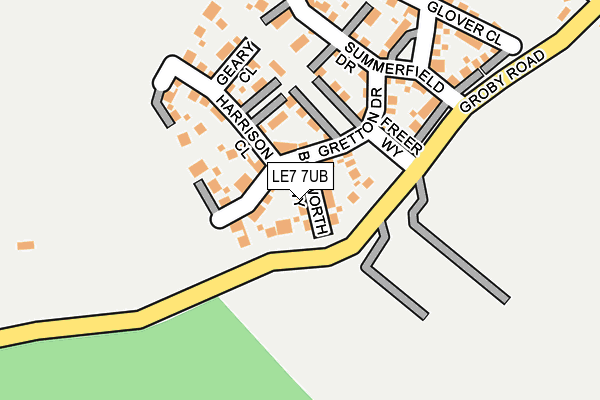 LE7 7UB map - OS OpenMap – Local (Ordnance Survey)