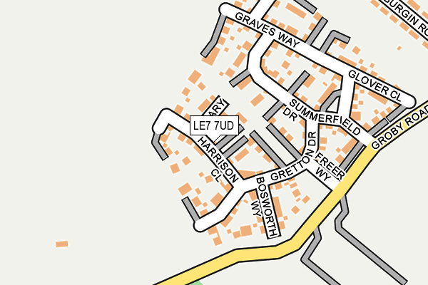 LE7 7UD map - OS OpenMap – Local (Ordnance Survey)