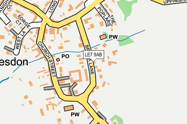 LE7 9AB map - OS OpenMap – Local (Ordnance Survey)