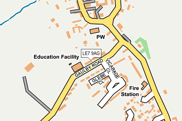 LE7 9AG map - OS OpenMap – Local (Ordnance Survey)