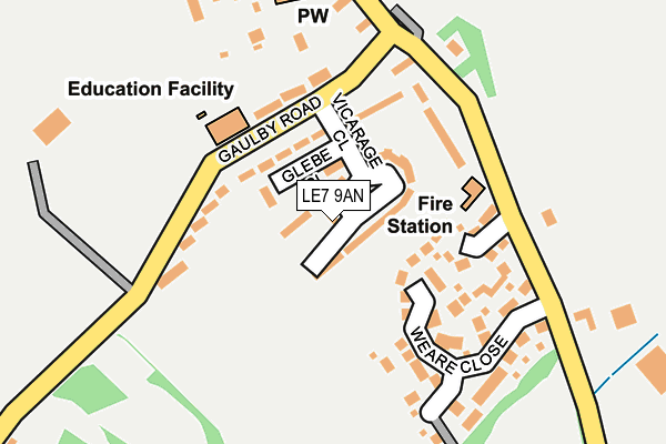 LE7 9AN map - OS OpenMap – Local (Ordnance Survey)