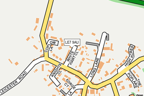 LE7 9AU map - OS OpenMap – Local (Ordnance Survey)