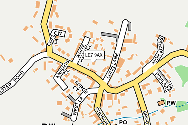 LE7 9AX map - OS OpenMap – Local (Ordnance Survey)
