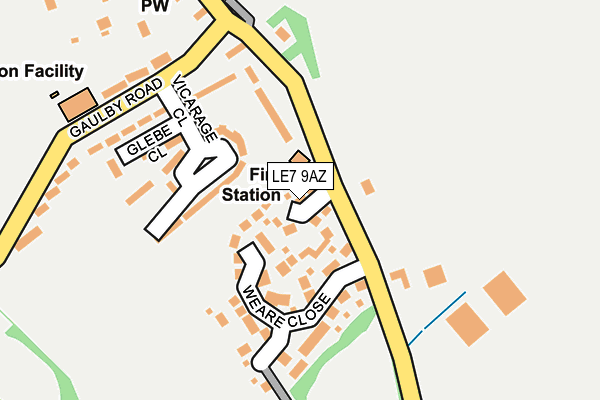 LE7 9AZ map - OS OpenMap – Local (Ordnance Survey)