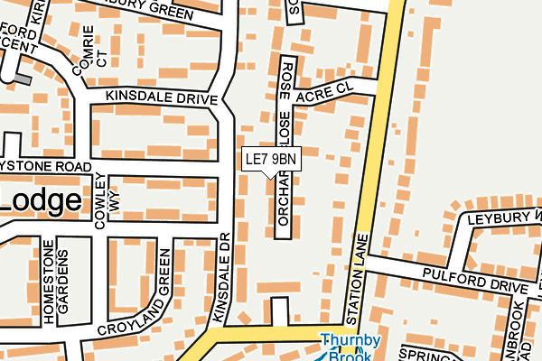LE7 9BN map - OS OpenMap – Local (Ordnance Survey)