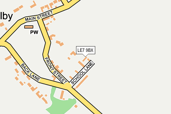 LE7 9BX map - OS OpenMap – Local (Ordnance Survey)
