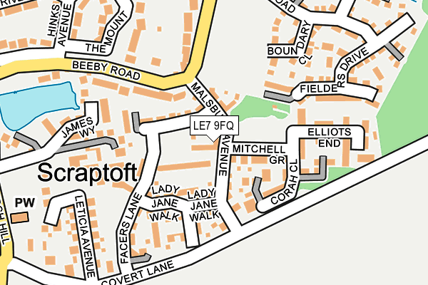 LE7 9FQ map - OS OpenMap – Local (Ordnance Survey)
